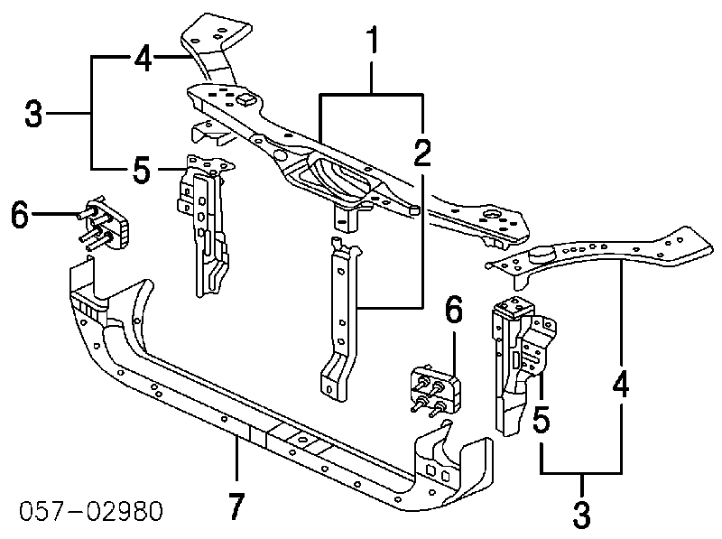 MR564037 Mitsubishi суппорт радиатора верхний (монтажная панель крепления фар)