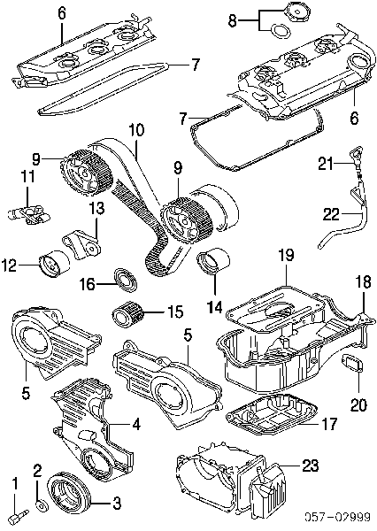 Engrenagem de cadeia da roda dentada de acionamento de cambota de motor MD184894 Mitsubishi