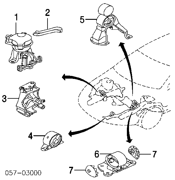 MR589192 Chrysler coxim (suporte esquerdo de motor)