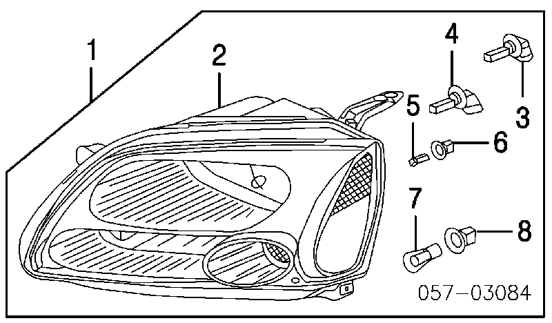 Левая фара на Митсубиси М56 GT 