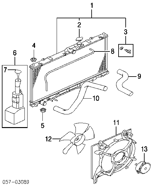 Мотор вентилятора системы охлаждения левый на Mitsubishi Eclipse IV 