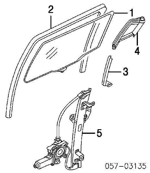 Стекло двери задней левой 5736A117 Mitsubishi