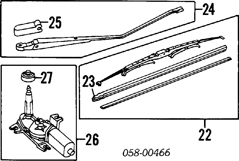 Щетка-дворник лобового стекла пассажирская 38470SB2672 Honda