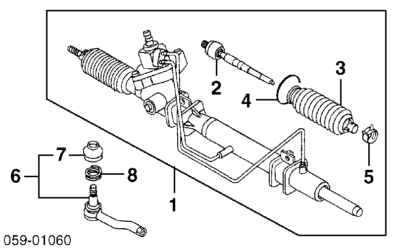 Cremalheira da direção 4858067D52 Suzuki