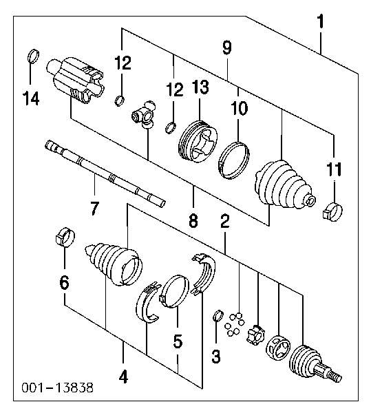 Полуось (привод) передняя левая 8260550520 Isuzu