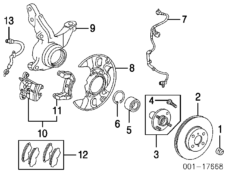 Proteção do freio de disco dianteiro esquerdo para Toyota Corolla (E12)