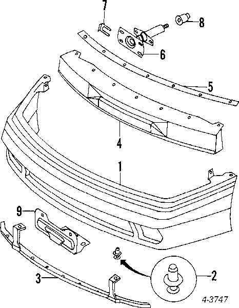 Reforçador do pára-choque dianteiro para Mitsubishi Eclipse (D22A, D27A)
