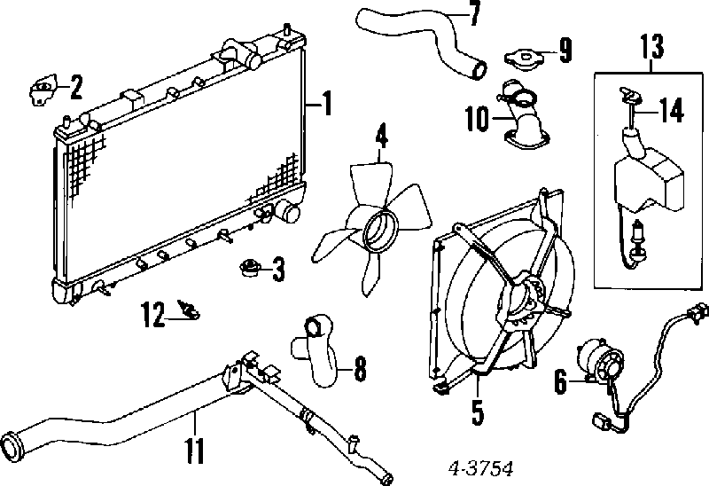 Radiador de esfriamento de motor para Mitsubishi Eclipse (D22A, D27A)