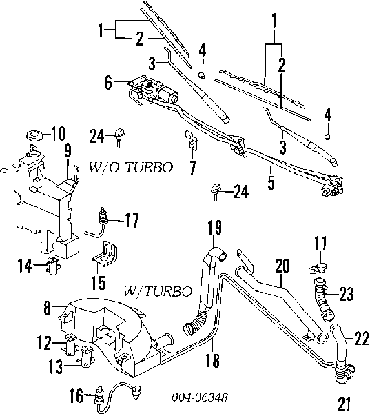 Limpa-pára-brisas do pára-brisas de condutor para Subaru Forester (S11, SG)