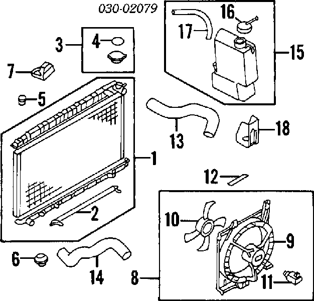 Consola (coxim de fixação) inferior do radiador para Nissan Maxima (A33)
