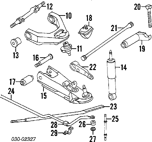Parafuso de fixação de braço oscilante dianteiro, inferior para Nissan Pick Up (720)