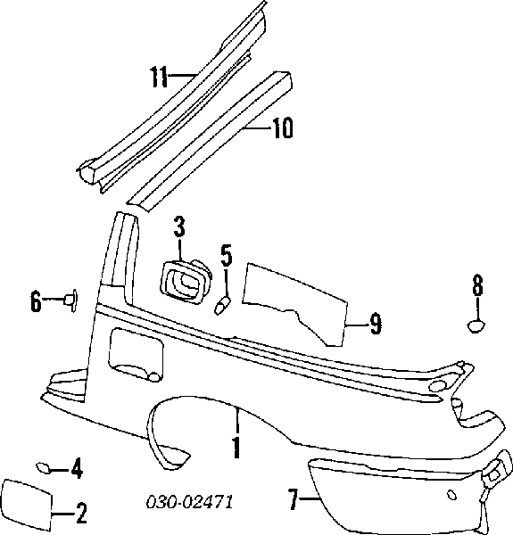 Gozno de garra (parte complementar) de fecho da porta traseira (de bagageiro, 3ª/5ª) para Nissan Terrano (R20)