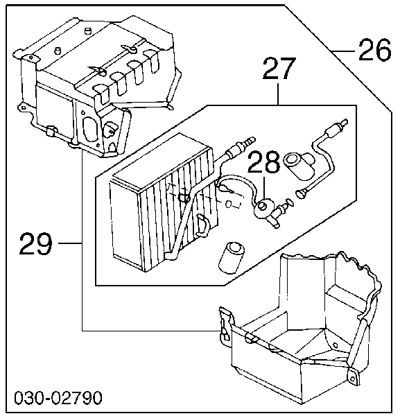 Испаритель кондиционера 2728040U01 Nissan