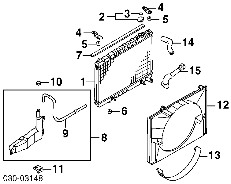 Difusor do radiador de esfriamento para Nissan Pathfinder (R50)