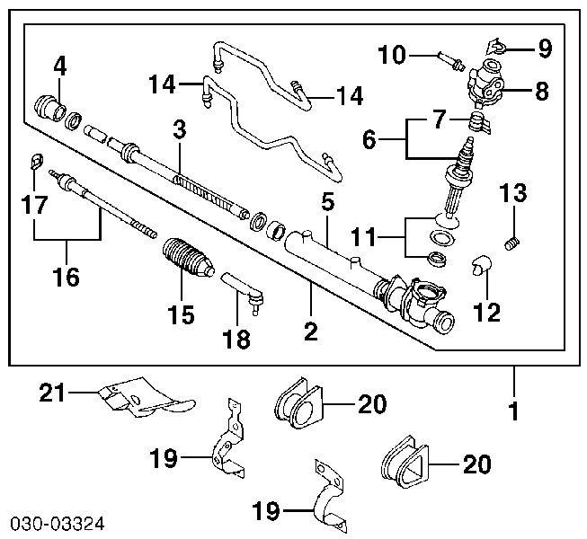 Kit de reparação da cremalheira da direção (do mecanismo), (kit de vedantes) para Nissan Maxima (A32)