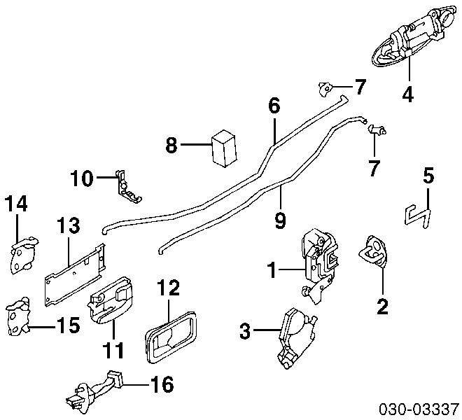 8250340U00 Nissan fecho da porta traseira esquerda