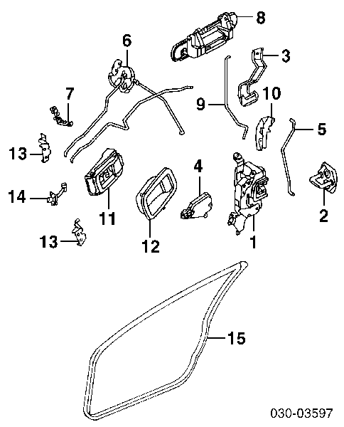 80502C9910 Nissan fecho da porta dianteira direita