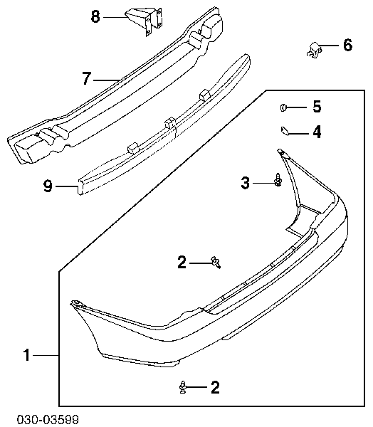 Consola do pára-choque traseiro para Nissan Almera (N15)