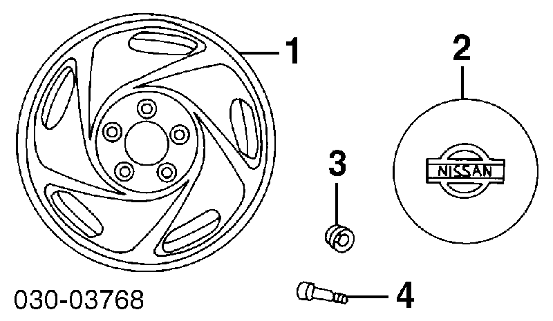 Porca de roda para Nissan Prairie (M11)