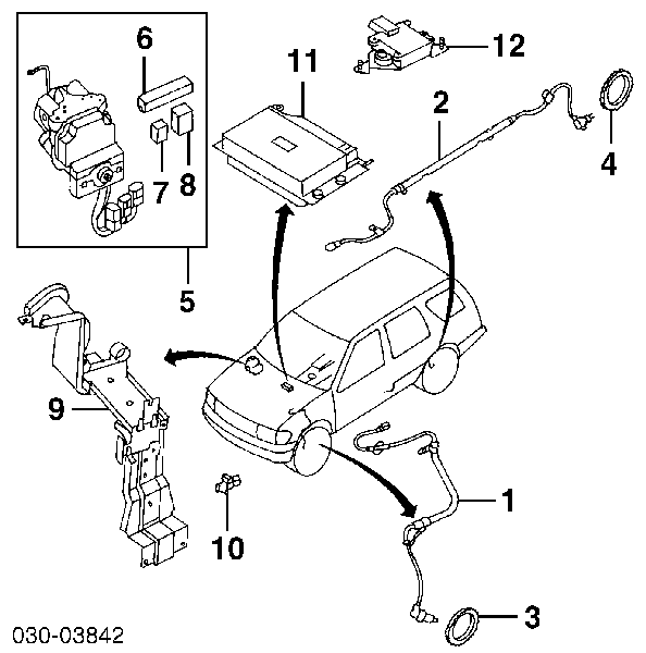 Sensor ABS dianteiro esquerdo para Nissan Pathfinder (R50)