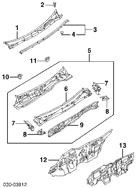 Grelha de limpadores de pára-brisa para Nissan Maxima (A33)