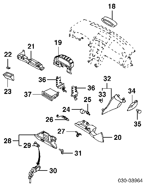 Личинка замка перчаточного ящика F86324P000 Nissan