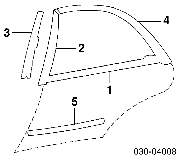 Moldura da porta traseira esquerda superior para Nissan Maxima (A33)