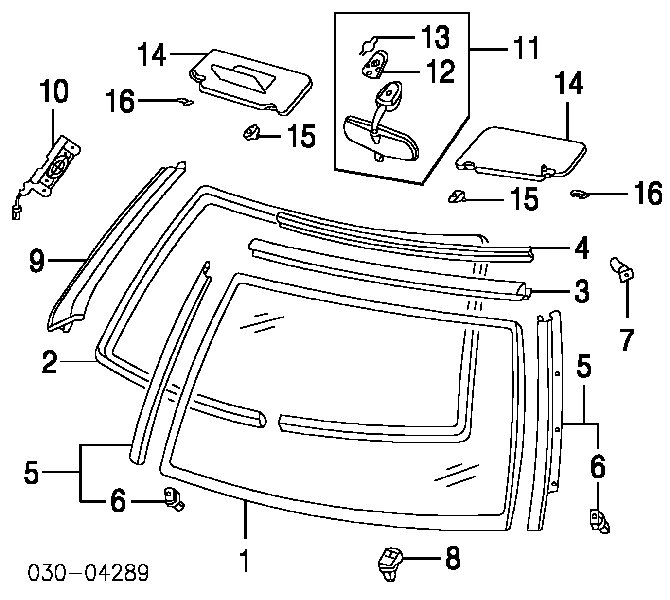 Moldura esquerda de pára-brisas para Nissan Pathfinder (R50)