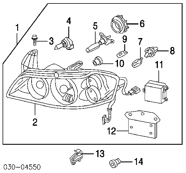Lâmpada halógena para Toyota Corolla (E12U)