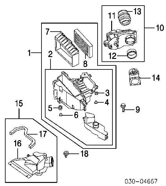 226804M500 Nissan sensor de fluxo (consumo de ar, medidor de consumo M.A.F. - (Mass Airflow))