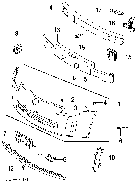 Cápsula (prendedor) de fixação do pára-choque dianteiro para Nissan Murano (Z50)