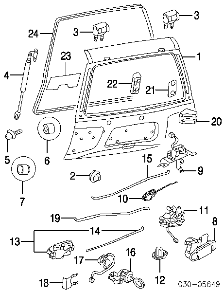 Puxador externo de tampa de porta-malas (de 3ª/5ª porta traseira) para Nissan Pathfinder (R50)