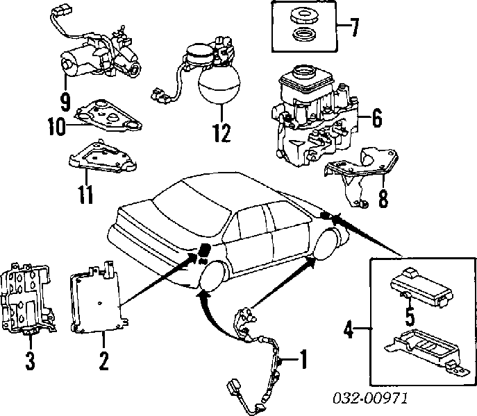 Sensor ABS traseiro esquerdo para Honda Accord (CB3, CB7)
