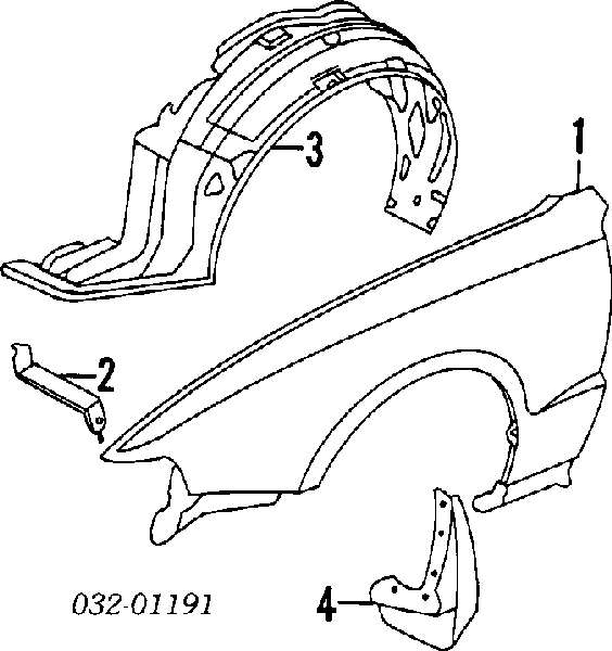 Guarda-barras esquerdo do pára-lama dianteiro para Honda Prelude (BB)