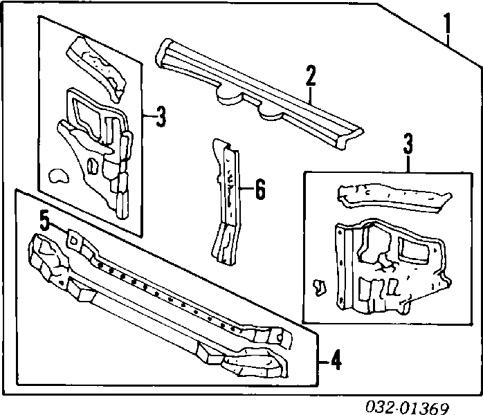 Суппорт радиатора нижний (монтажная панель крепления фар) на Honda Accord IV 