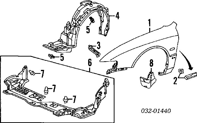 Cápsula (prendedor) de fixação do forro do pára-choque do pára-lama dianteiro 91512SM4003 Honda