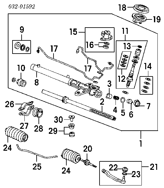 06531SV4000 Honda ремкомплект рулевой рейки (механизма, (ком-кт уплотнений))