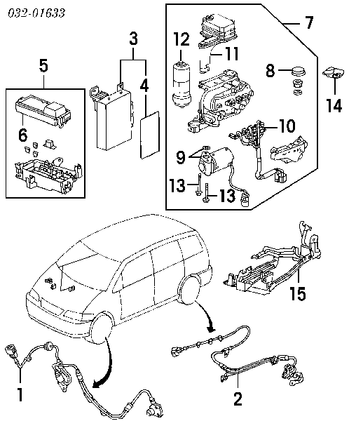 Sensor ABS traseiro direito para Honda Shuttle (RA1, RA5)