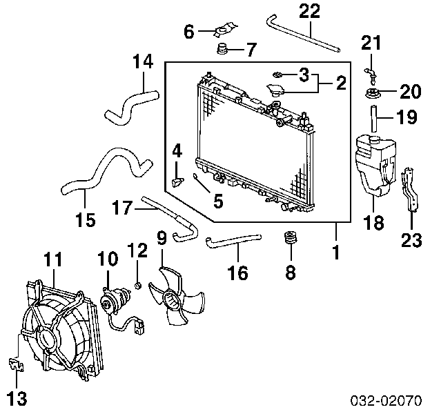 Mangueira (cano derivado) do radiador de esfriamento superior para Honda CR-V (RD)