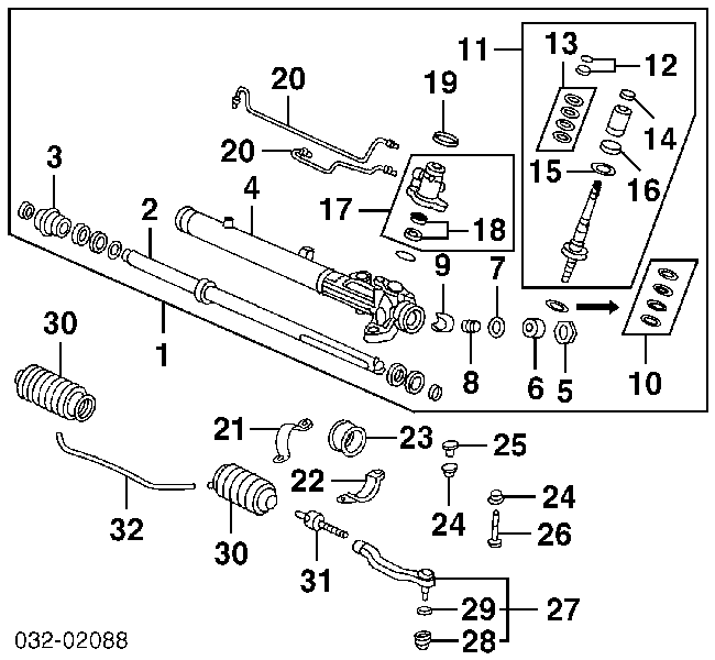 06531S10003 Honda kit de reparação da cremalheira da direção (do mecanismo, (kit de vedantes))