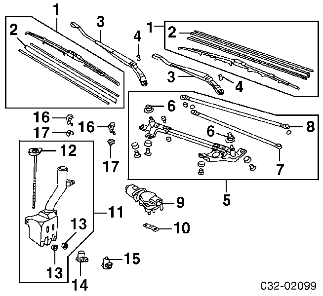 Bomba de motor de fluido para lavador de vidro dianteiro para Honda Civic (EJ9, EK3/4)