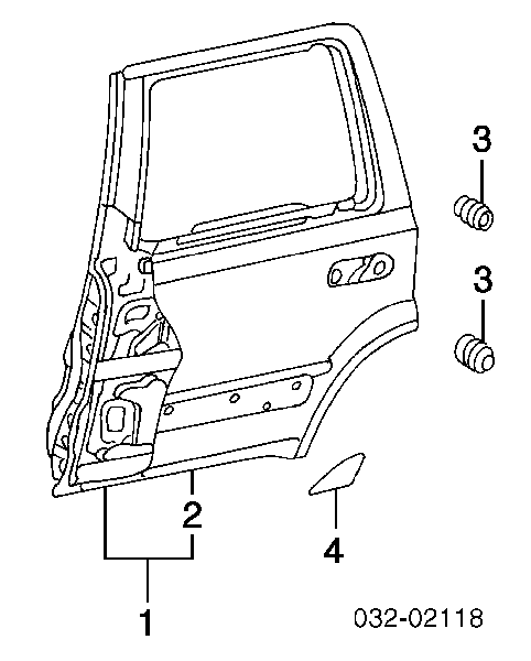 Porta traseira direita para Honda CR-V (RD)