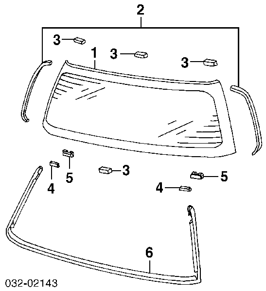 Vidro de porta-malas de 3ª/5ª porta traseira (de tampa de alcapão) para Honda Shuttle (RA1, RA5)