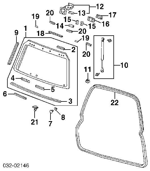 Amortecedor de tampa de porta-malas (de 3ª/5ª porta traseira) para Honda CR-V (RD)