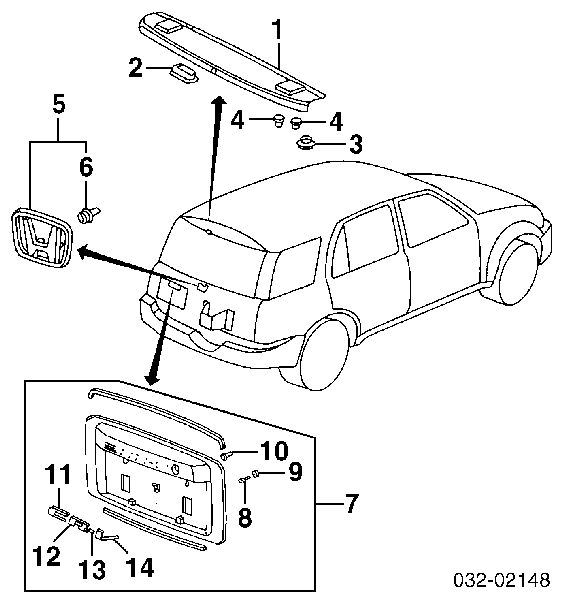 Spoiler de porta-malas (de 3ª/5ª porta traseira) para Honda CR-V (RD)