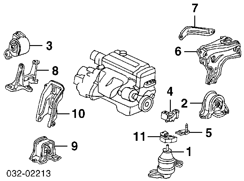 Coxim (suporte) esquerdo de motor para Honda Accord (CG)