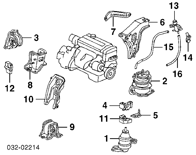 Coxim (suporte) dianteiro de motor para Honda Accord (CG)