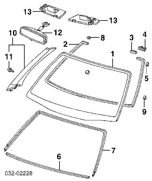 Лобовое стекло 73111S82A00 Honda