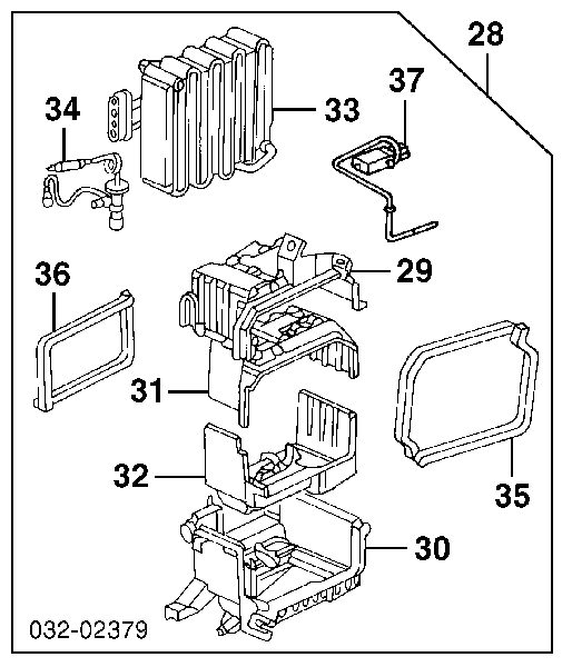 Vaporizador de aparelho de ar condicionado para Honda Civic (EJ9, EK3/4)