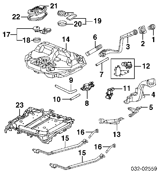 Tanque de combustível para Honda Civic (EJ9, EK3/4)